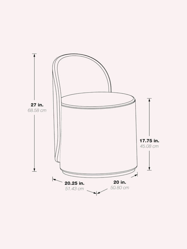 Swivel barrel vanity chair